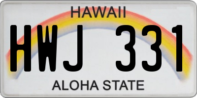 HI license plate HWJ331