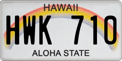 HI license plate HWK710