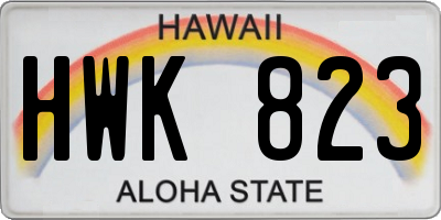 HI license plate HWK823