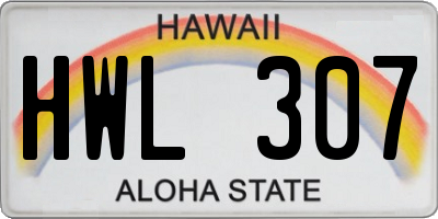 HI license plate HWL307