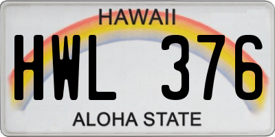 HI license plate HWL376