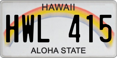 HI license plate HWL415