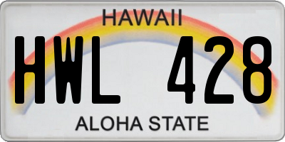 HI license plate HWL428