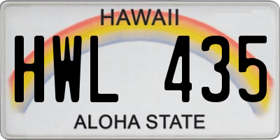 HI license plate HWL435