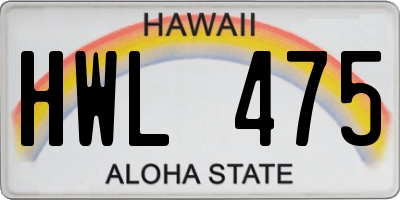 HI license plate HWL475