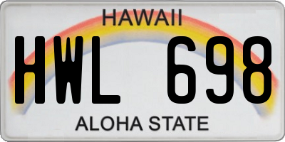 HI license plate HWL698