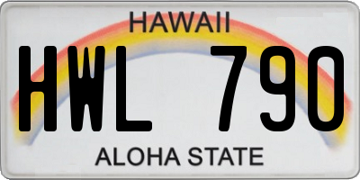 HI license plate HWL790