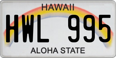 HI license plate HWL995