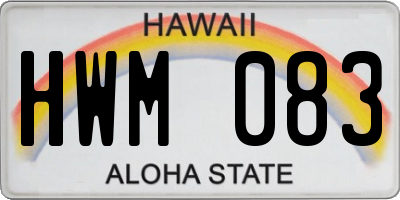 HI license plate HWM083