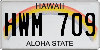 HI license plate HWM709