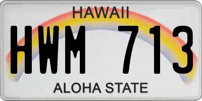 HI license plate HWM713