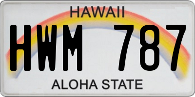 HI license plate HWM787