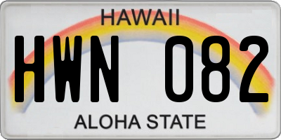 HI license plate HWN082