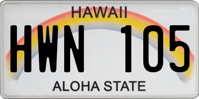 HI license plate HWN105