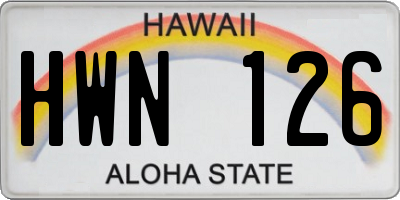 HI license plate HWN126