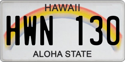 HI license plate HWN130