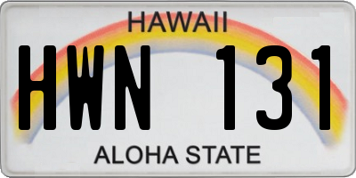 HI license plate HWN131