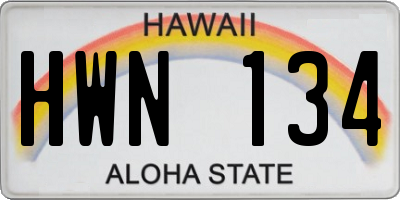 HI license plate HWN134