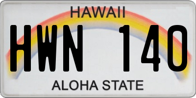 HI license plate HWN140