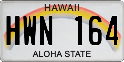 HI license plate HWN164