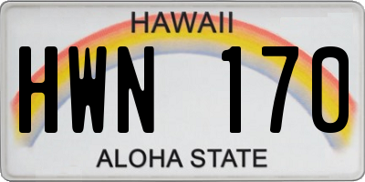 HI license plate HWN170
