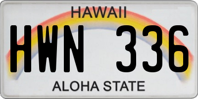 HI license plate HWN336