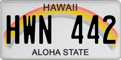 HI license plate HWN442