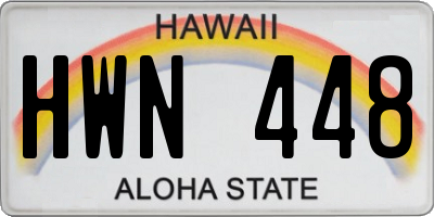 HI license plate HWN448