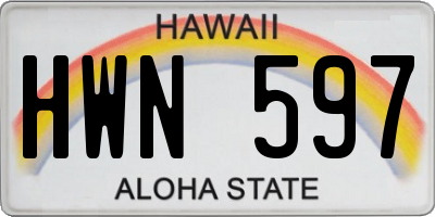 HI license plate HWN597