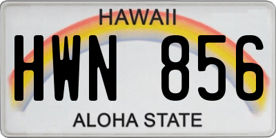 HI license plate HWN856
