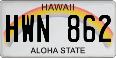 HI license plate HWN862