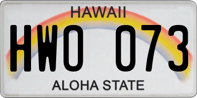 HI license plate HWO073