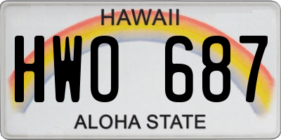 HI license plate HWO687
