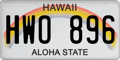 HI license plate HWO896