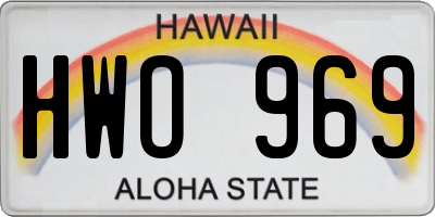 HI license plate HWO969