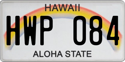 HI license plate HWP084