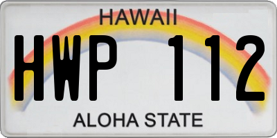 HI license plate HWP112