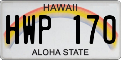 HI license plate HWP170