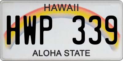 HI license plate HWP339