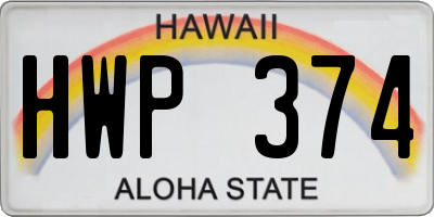 HI license plate HWP374