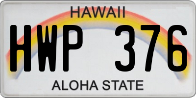 HI license plate HWP376