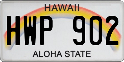 HI license plate HWP902