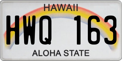 HI license plate HWQ163