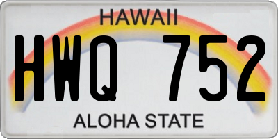 HI license plate HWQ752