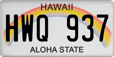HI license plate HWQ937