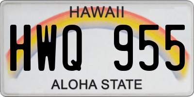 HI license plate HWQ955