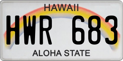 HI license plate HWR683