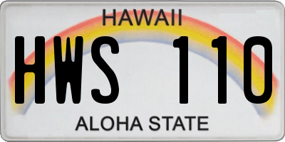 HI license plate HWS110