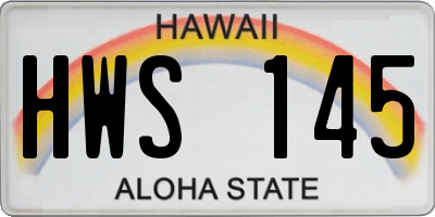 HI license plate HWS145