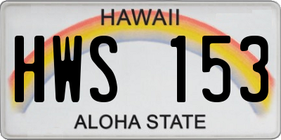 HI license plate HWS153
